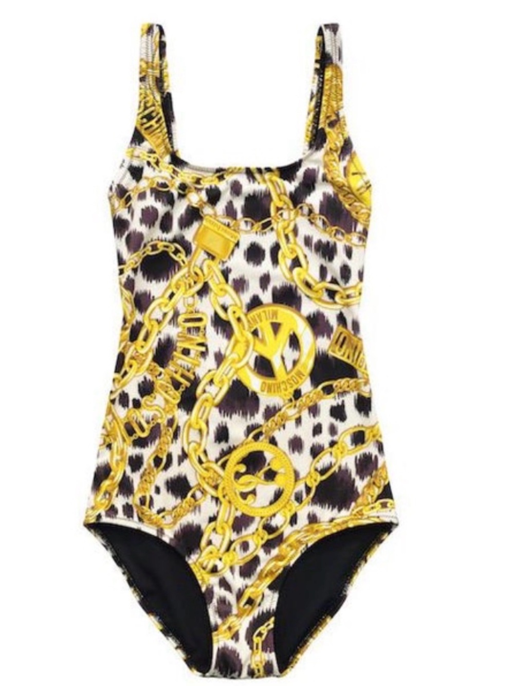 Moschino X H&M Gold Chain Baroque Printed One Piece Swimsuit